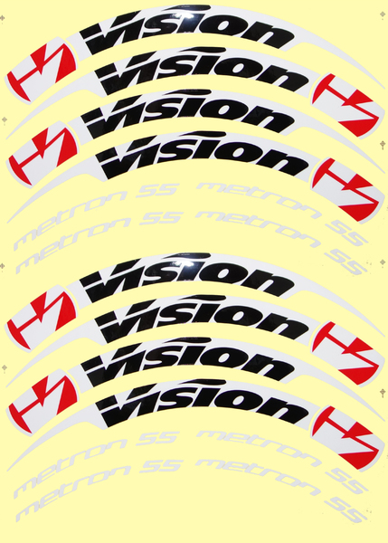 VISION samolepky METRON 55 RB CH VT-855 (2kolesá) , červeno/biele