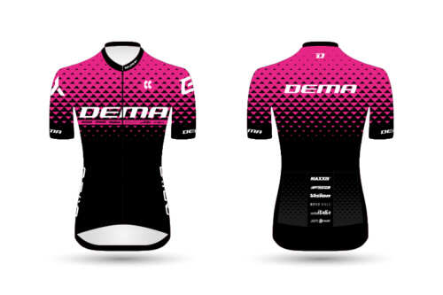 Cyklistický dres dámsky DEMA black/magenta XS