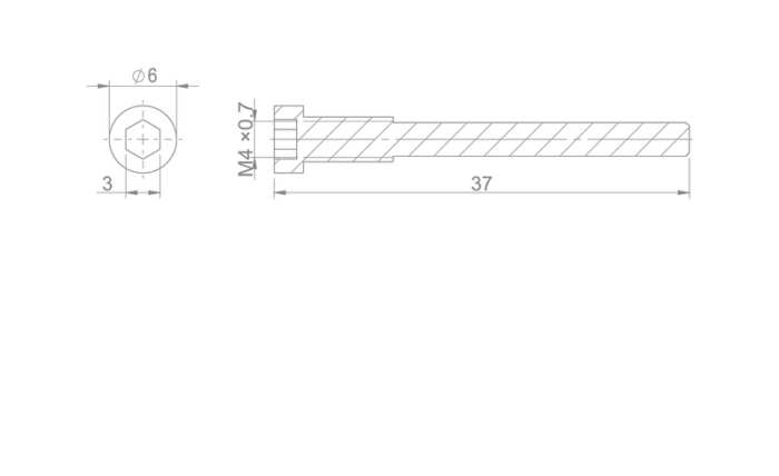 Zaisťovacia skrutka brzdových doštičiek M4 x 36 - HAYES RYDE/DYNO