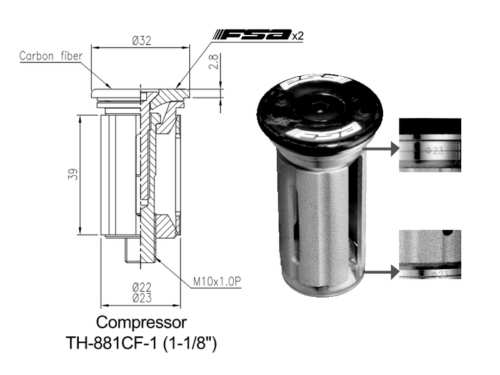 FSA Compressor Carbon Pro 1-1/8"