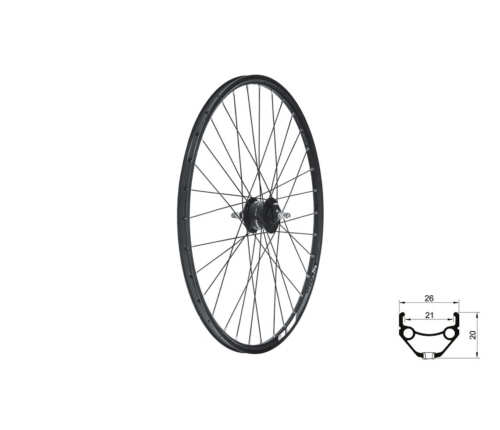 Zapletené koleso predné KLS DRAFT Dynamo DSC, 27,5", black